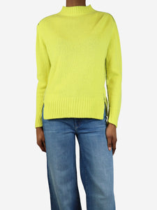 Joseph Neon yellow round-neck cashmere jumper - size XS