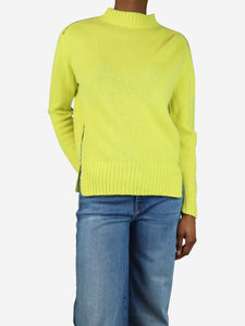 Joseph Neon yellow round-neck cashmere jumper - size XS