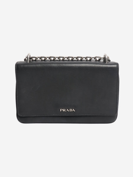 Black leather crossbody bag product image