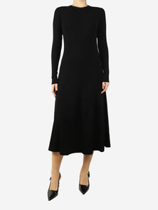 ME+EM Black ribbed midi dress - size UK 6