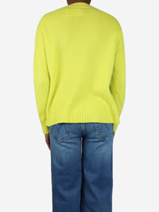 Joseph Neon yellow round-neck cashmere jumper - size XS