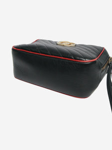 Gucci Black GG Marmont shoulder bag with bamboo handle