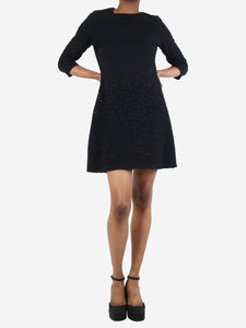 Christian Dior Black cutout wool dress - size UK 10
