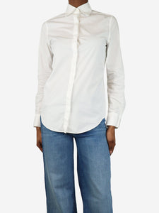 Loewe White long-sleeved shirt - size UK 8