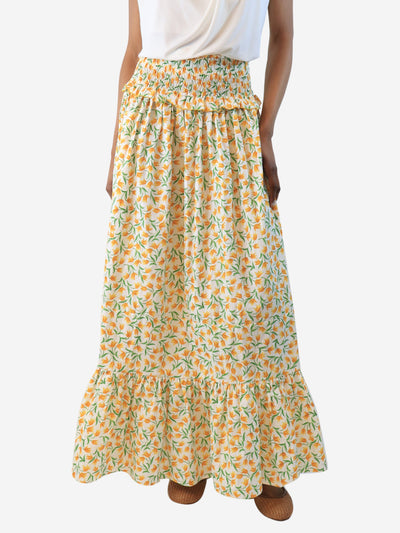 Beige tulip print maxi skirt - size XS Skirts Loretta Caponi 