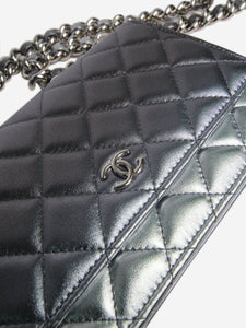 Chanel Silver lambskin quilted Wallet-on-Chain bag