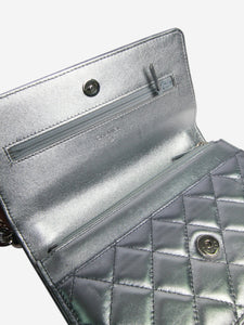 Chanel Silver lambskin quilted Wallet-on-Chain bag