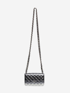 Chanel Silver lambskin quilted Wallet-on-Chain bag