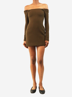 Khaki wool long sleeve mini dress - size XS Dresses Khaite 