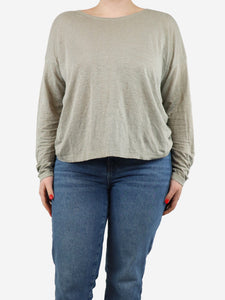 Eskandar Taupe scoop-neck long-sleeved top - size One Size