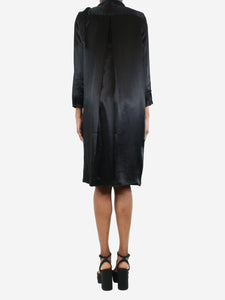 Acne Studios Black satin shirt dress - size UK 6