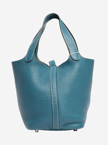 Blue jean picotin 18 clemence leather bag product image