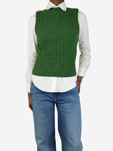 Ganni Green sleeveless knit vest - size XXS