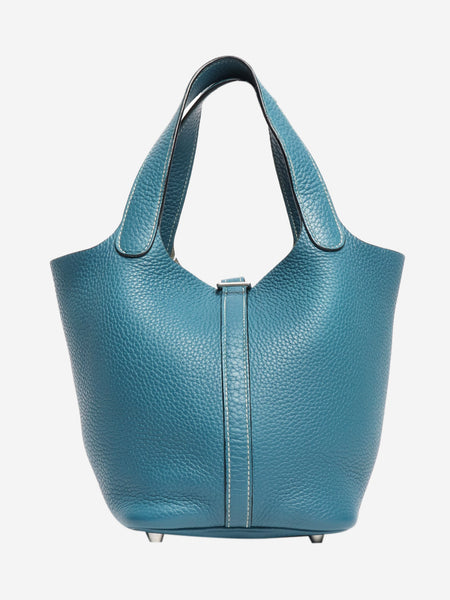 Blue jean picotin 18 clemence leather bag product image