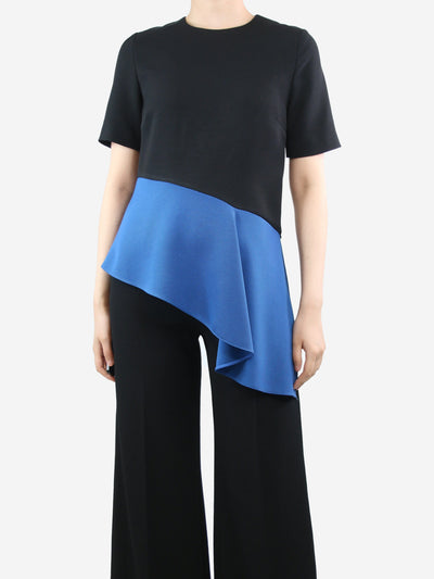 Balenciaga Black short-sleeved asymmetric top - size UK 10 Tops Balenciaga 