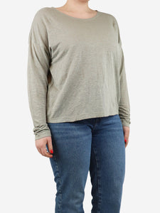 Eskandar Taupe scoop-neck long-sleeved top - size One Size