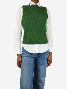 Ganni Green sleeveless knit vest - size XXS