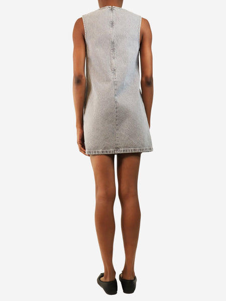 Grey denim mini dress - size UK 4 alternate image