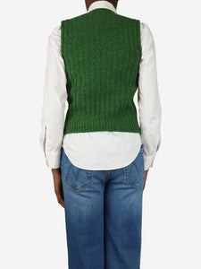 Ganni Green sleeveless knit vest - size XXS