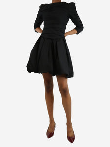 Khaite Black gathered mini dress - size UK 6