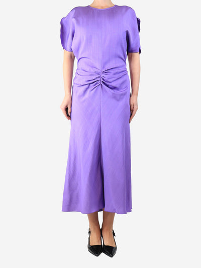 Purple ruched front maxi dress - size UK 14 Dresses Victoria Beckham 