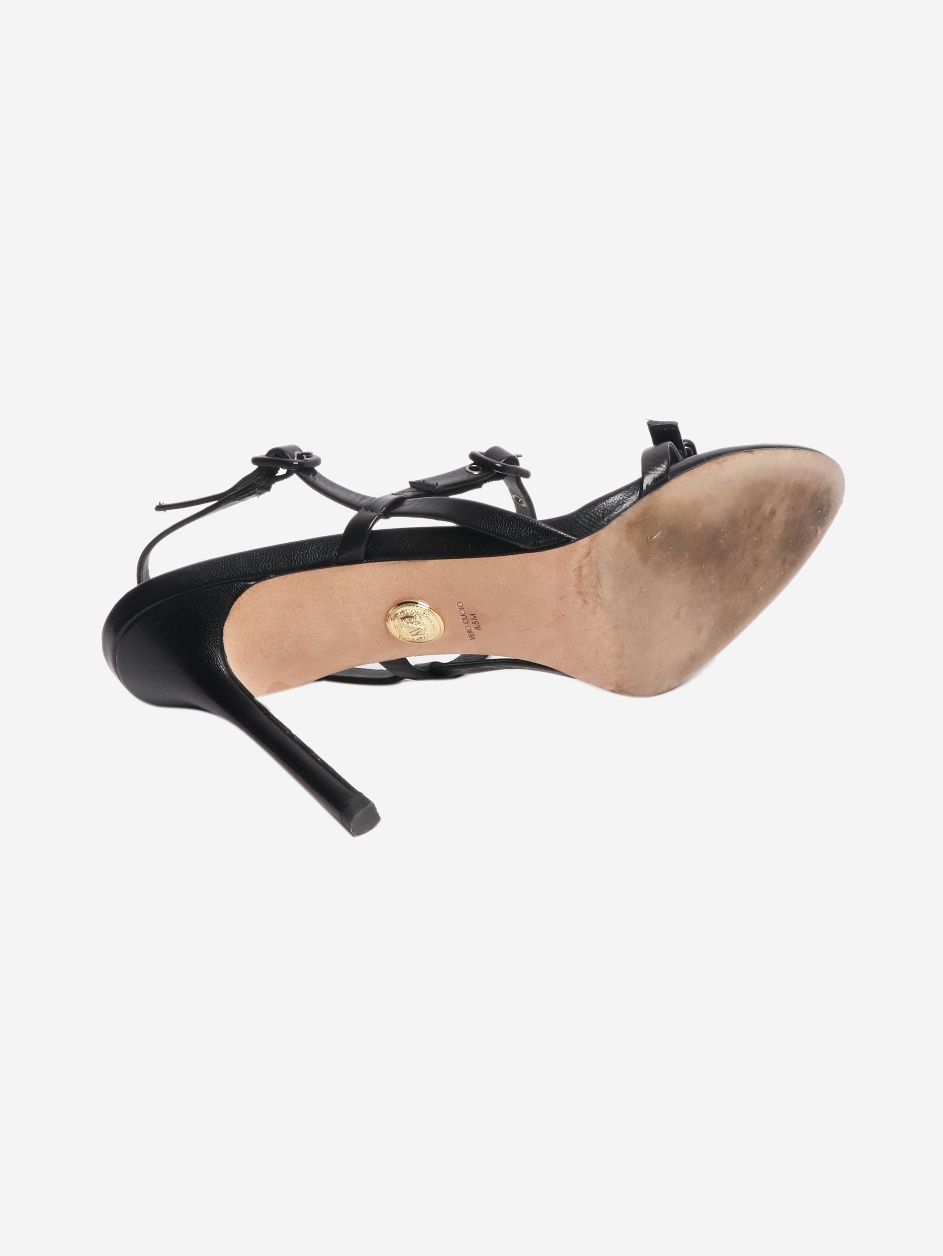 Black leather buckle heels - EU 39.5