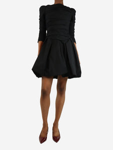 Khaite Black gathered mini dress - size UK 6