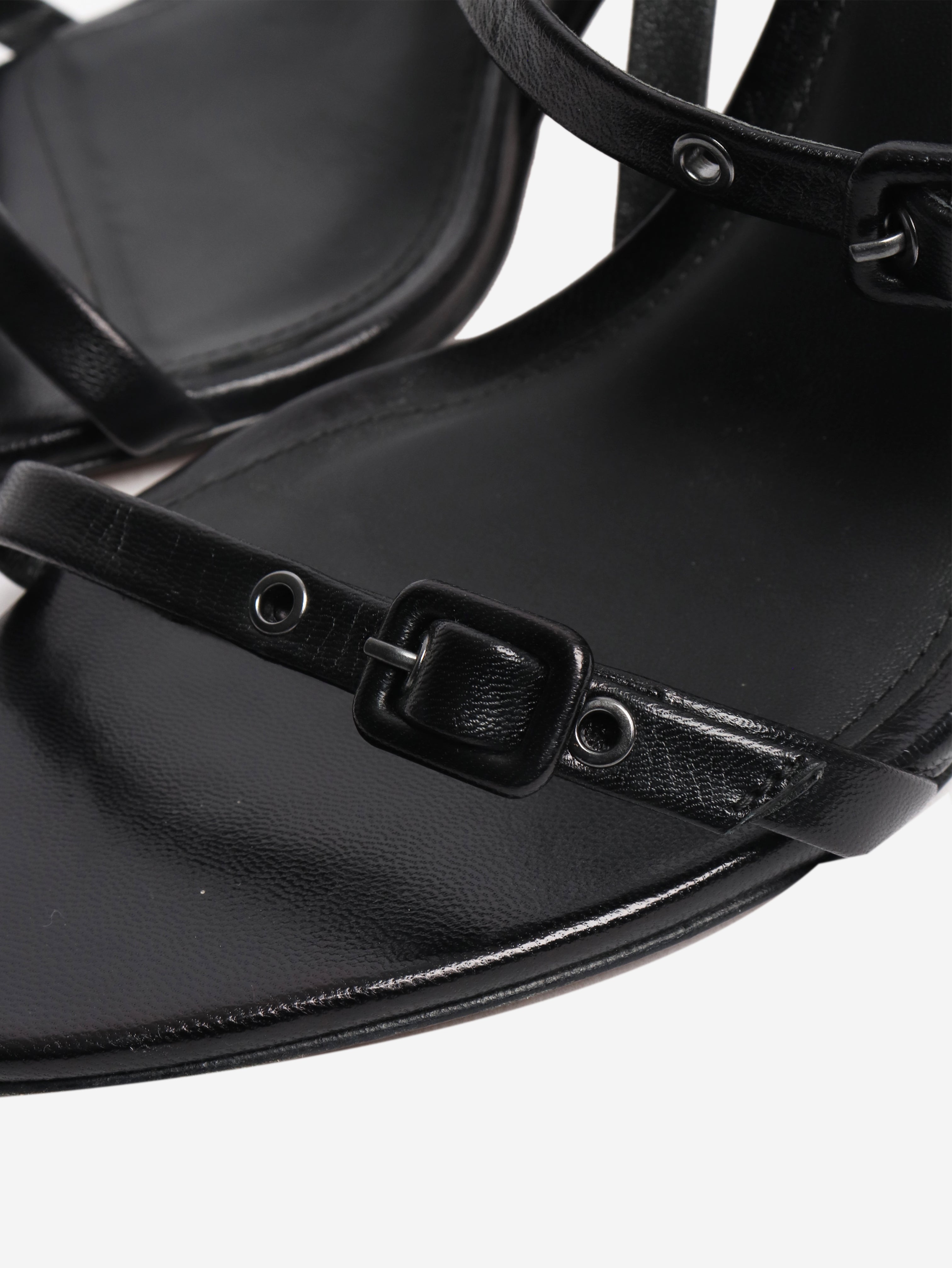 Black leather buckle heels - EU 39.5
