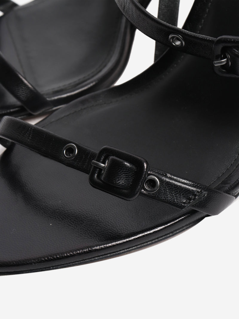 Black leather buckle heels - EU 39.5