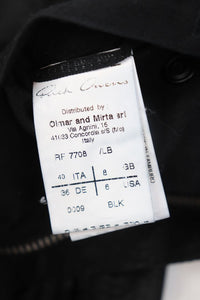 Rick Owens Black washed lamb leather biker jacket - size UK 8