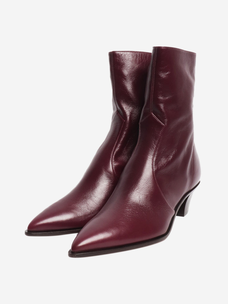 Burgundy Brunswick 45 leather ankle boots - EU 39 Boots Aquazzura 