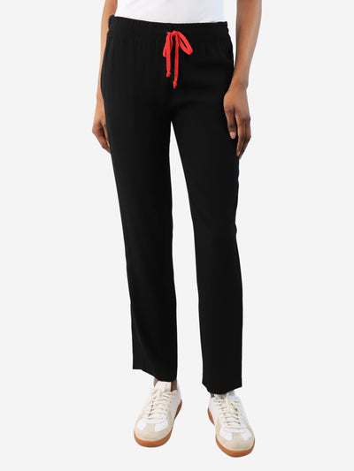 Black crepe drawstring trousers - size UK 6 Trousers Celine 