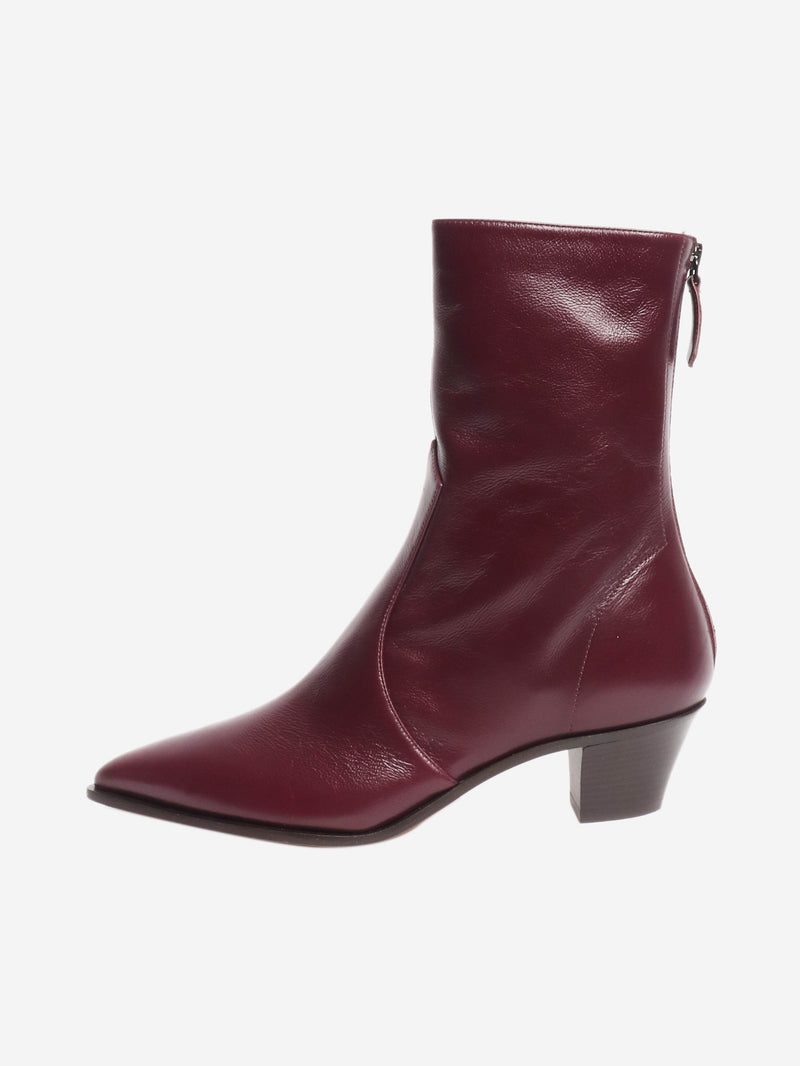 Burgundy Brunswick 45 leather ankle boots - EU 39 Boots Aquazzura 