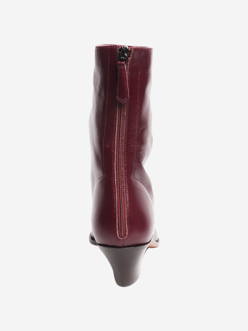Burgundy Brunswick 45 leather ankle boots - EU 39 Boots Aquazzura 