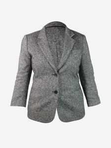 The Row Grey cashmere button-up blazer - size UK 14