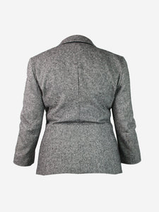 The Row Grey cashmere button-up blazer - size UK 14