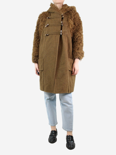 Brown wool hooded coat - size UK 10 Coats & Jackets Sonia Rykiel 