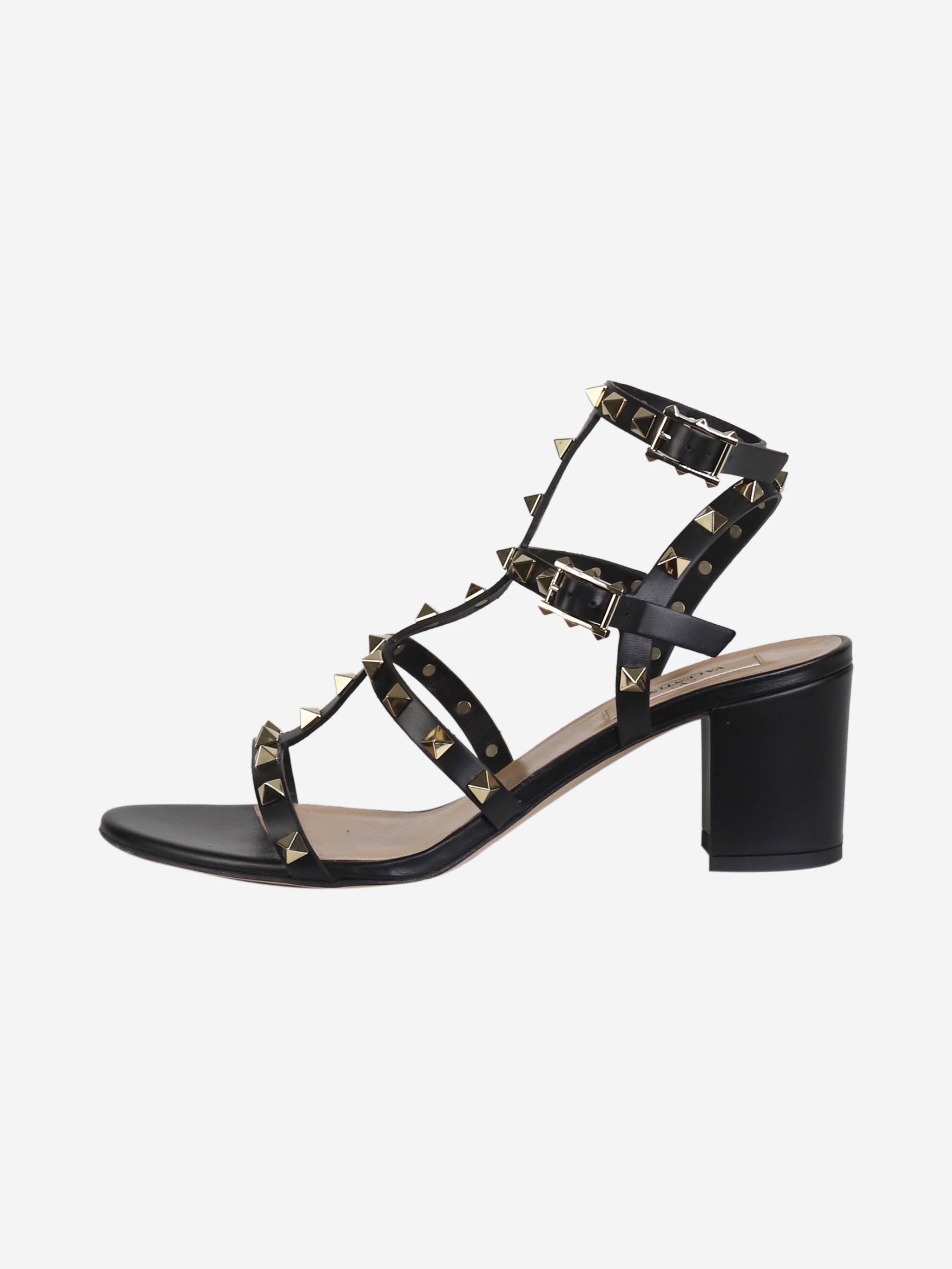 Black pre-owned Valentino studded sandal heels | Sign of the Times