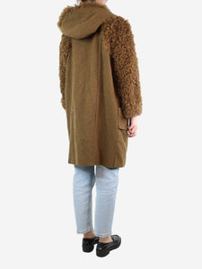 Sonia Rykiel Brown wool hooded coat - size UK 10