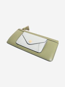 Anya Hindmarch Green and blue envelope slim zip wallet