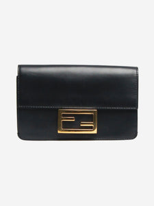 Fendi Black Flat Baguette mini crossbody bag