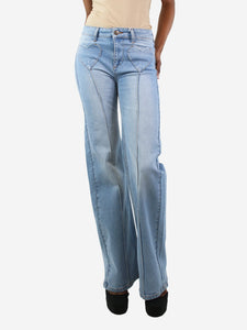 Donna Ida Blue high-rise cut heart patch flare jeans - size UK 6