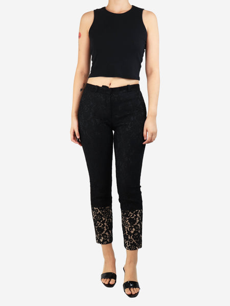 Black lace trousers - size UK 8 alternate image