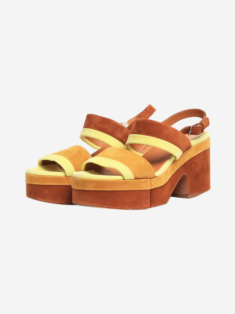 Brown suede platform sandal heels - size EU 40 Heels Clergerie 