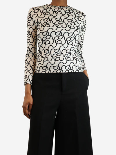 White and black printed top - size XS Tops Rejina Pyo 