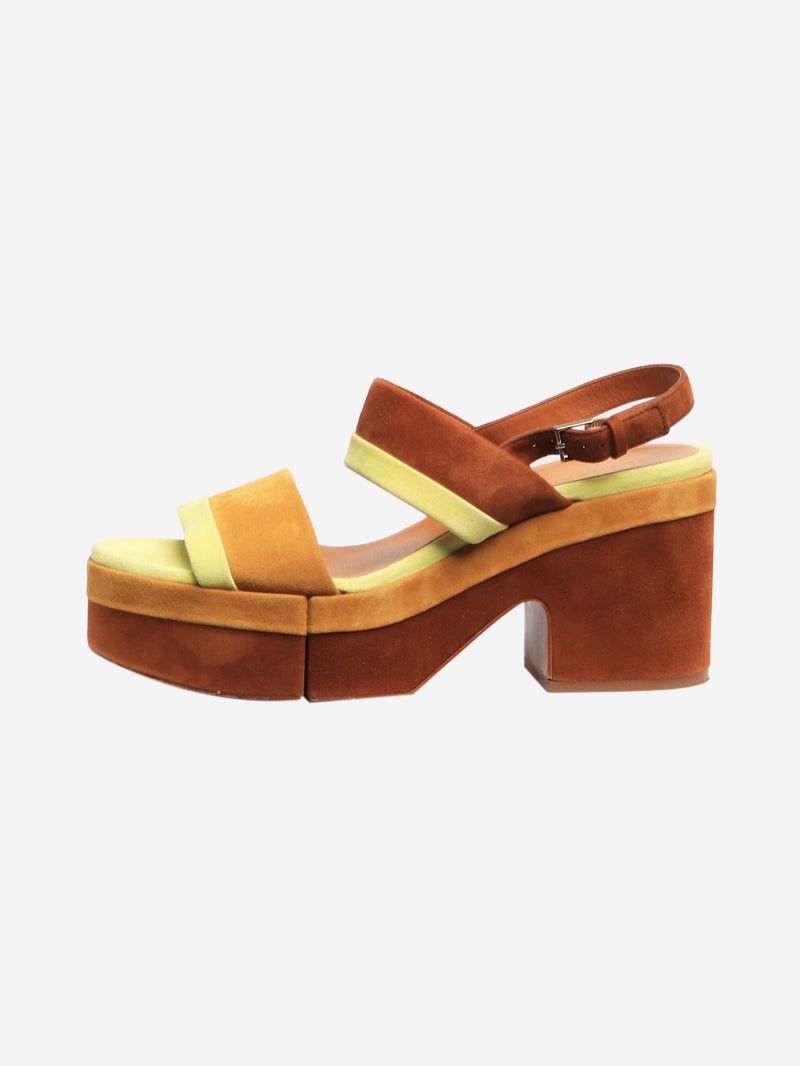 suede platform sandal heels