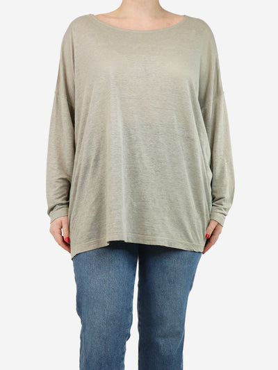 Light grey boat-neck top - size One Size Tops Eskandar 