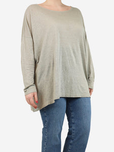 Eskandar Light grey boat-neck top - size One Size