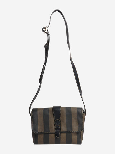 Brown Penguin striped shoulder bag alternate image