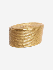 Gold metallic woven hat Hats Saint Laurent 